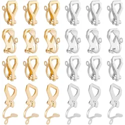20pcs Stainless Steel Clip-on Earrings Painless Ear Clip Non-Pierced Ears Golden Stainless Steel Color Clip-on Earring Converte