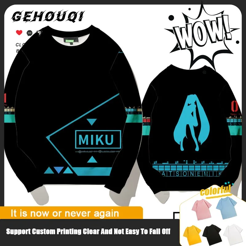 

Miku Hatsune Miku Co-branded Crewneck Hoodie Male Two Yuan Koji Animation Around The Street Clothes Trend