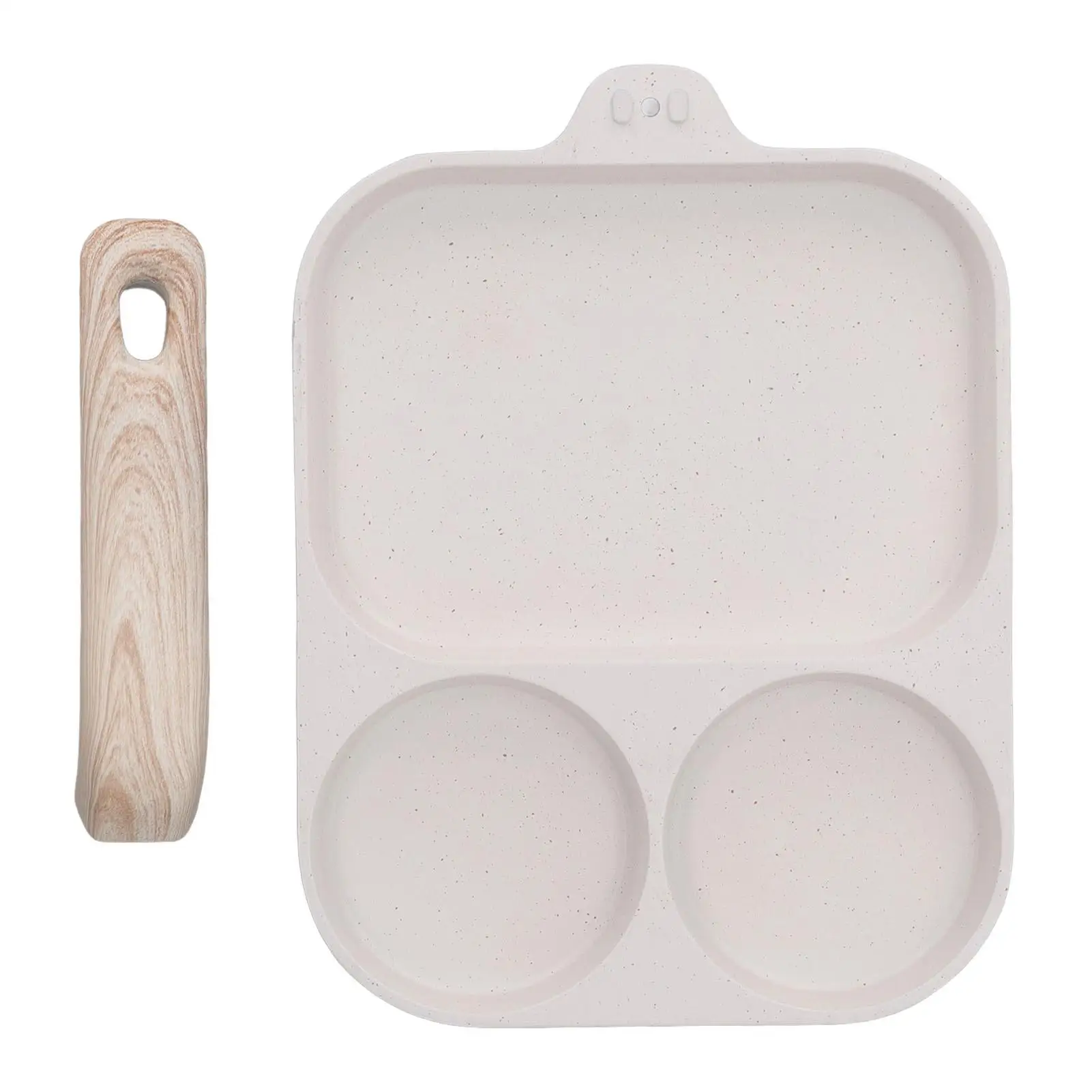 

Oversized Nonstick Egg Frying Pan 3 Section Grill Pan for breakfast Induction Gas Stove 40x19cm Cookware