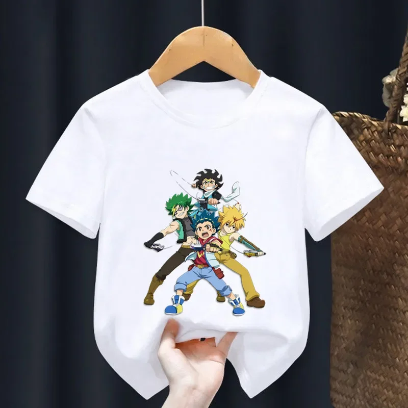 Anime Beyblade Burst Evolution Print Kids T Shirt Girls Summer Tops Baby Boys Clothes Cartoon Children Short Sleeve T-shirt
