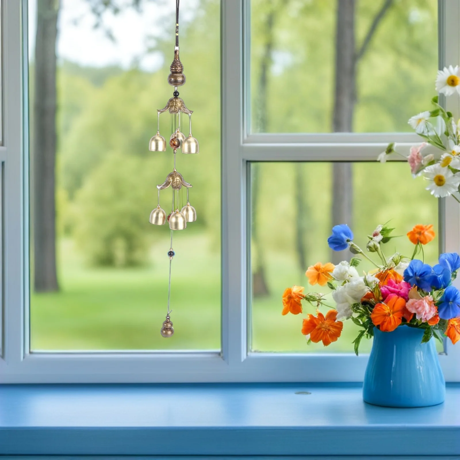 

2pcs Metal Wind Bell Vintage Gourd Design Lucky Chime For Good Luck Wealth Feng Shui Home Garden Patio Outdoor Hanging