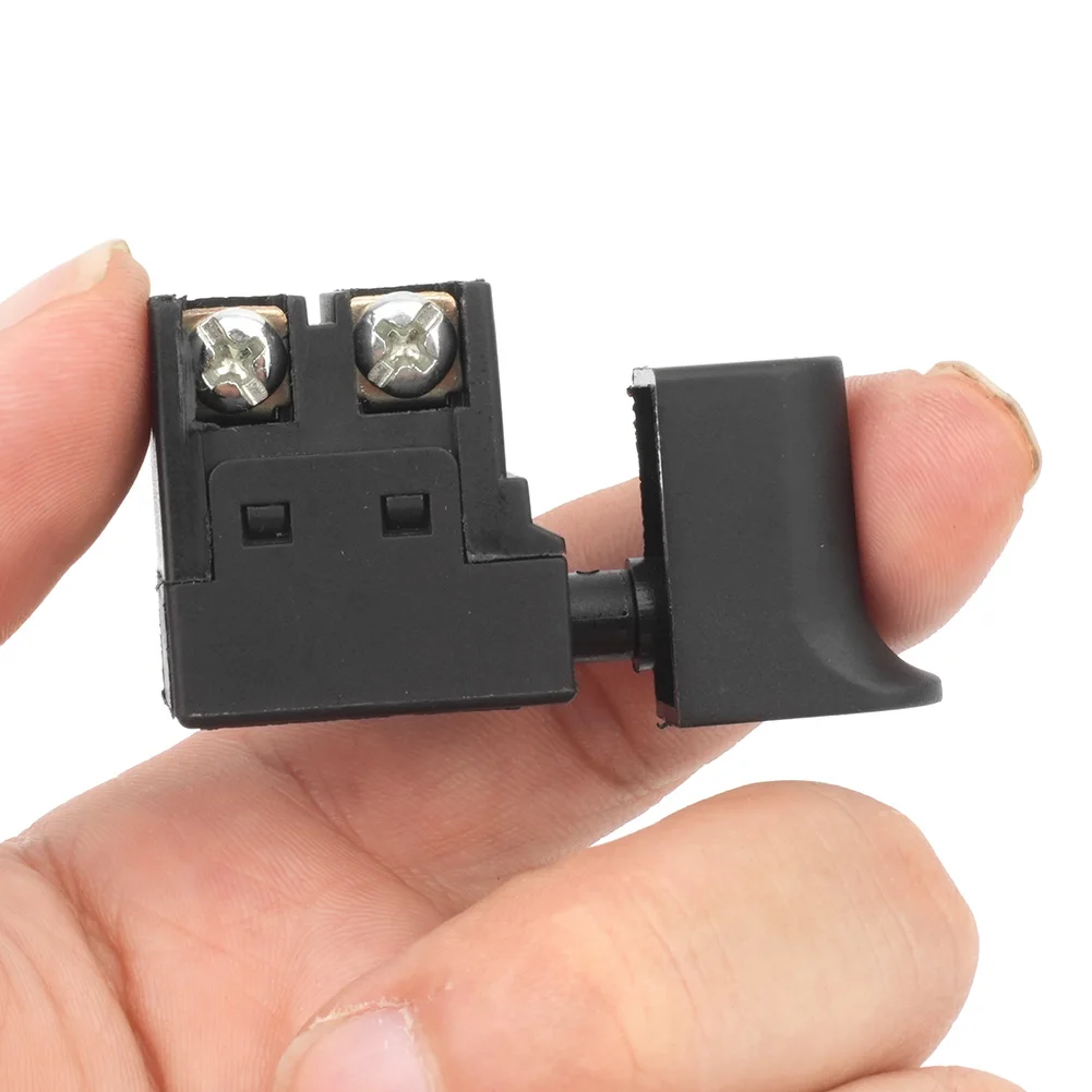 Button Electric Drill Switch SPST Type Planer Plastic Self Rest Trigger Black Cutting Lock On Regulating Control Knob