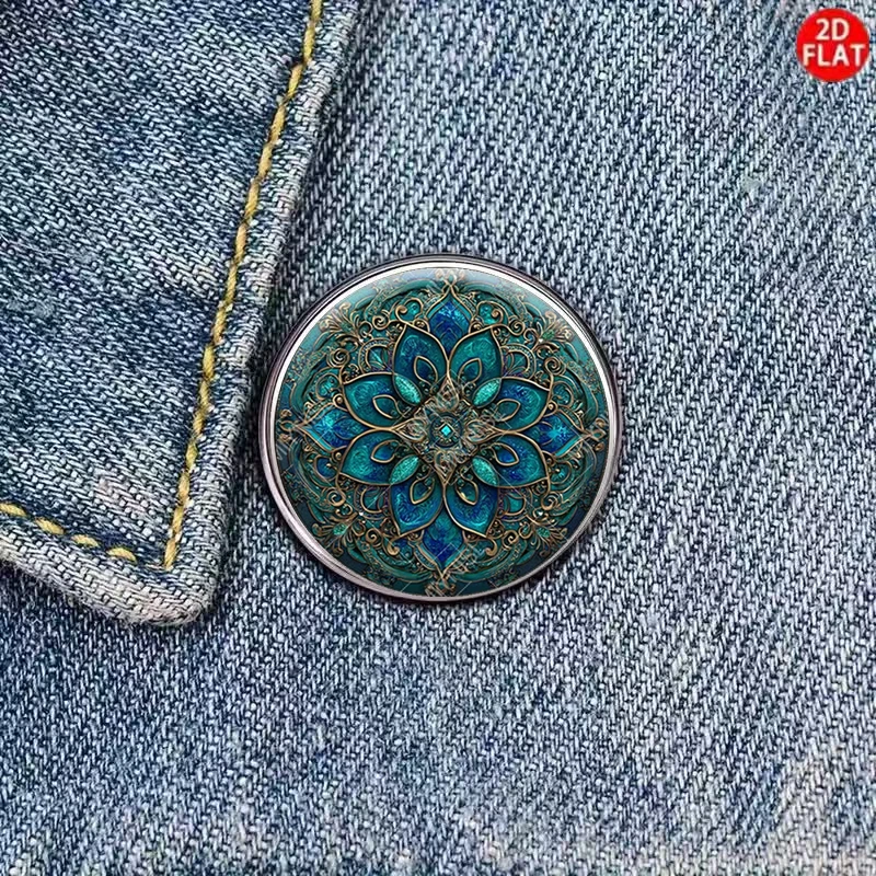 2D Flat - This Is a Mandala Brooch, a Unique Clothing Accessory Suitable for Backpacks, Garments, Collars, And Hats, Making It a