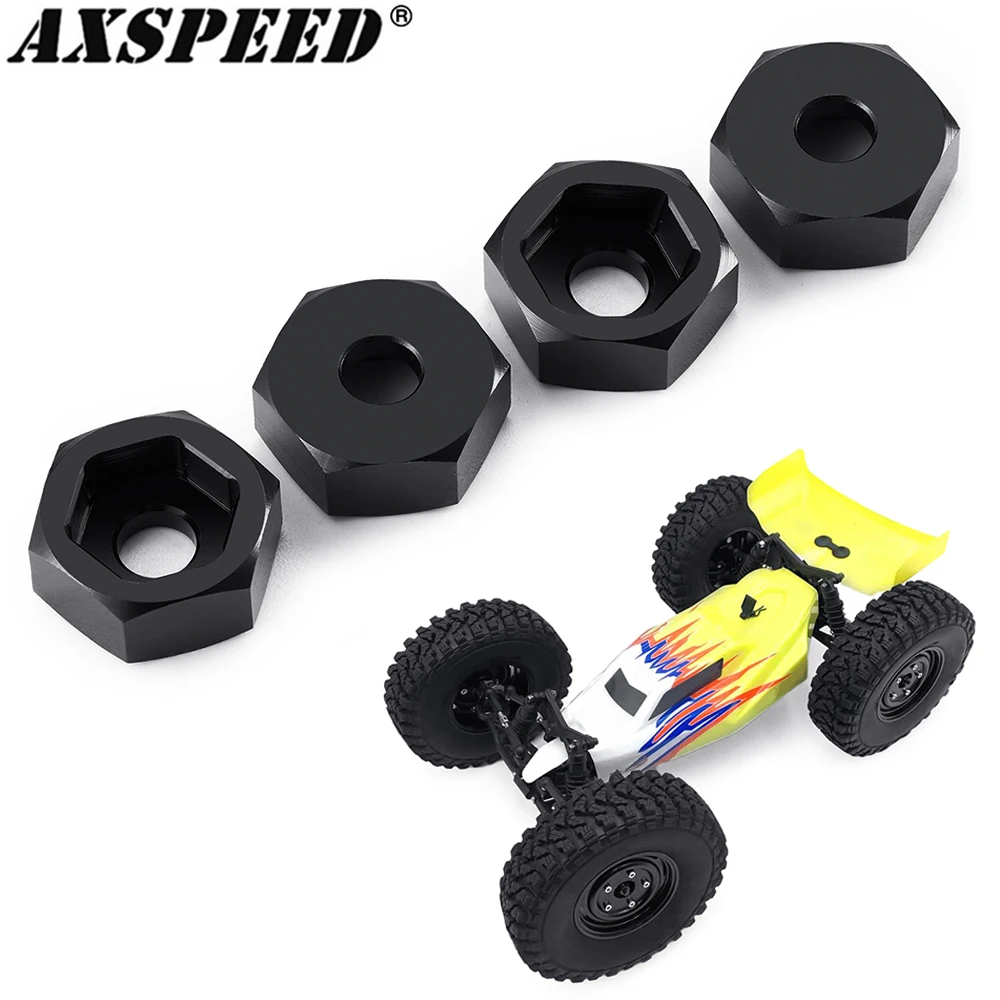 AXSPEED ze stopu aluminium adaptery sześciokątne koła 8mm do 12mm duża opona konwersja dla 1/16 Mini-B Mini-T 2.0 akcesoria do aktualizacji