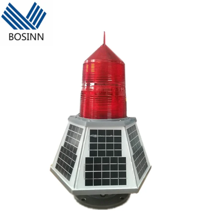 Solar Navigation Mark Beacon LED Aviation Obstruction Light Buoy Flashing Signal Chimney Warning Lamps Marine Lantern