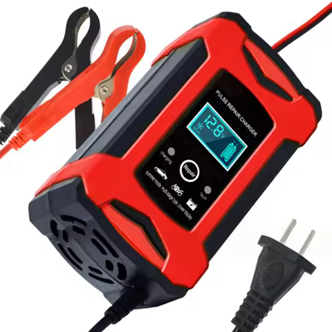 12V 6A Car Battery Charger 2AH-100AH Smart Fast Wet Automatic Chargers Dry Lead Acid Battery Charger for Car Battery