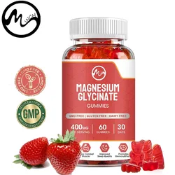 Minch Magnesium Citrate Gummies 400mg Potassium Supplement with Vitamin D B6 CoQ10 for Promotes Healthy Relaxation Muscle Bone