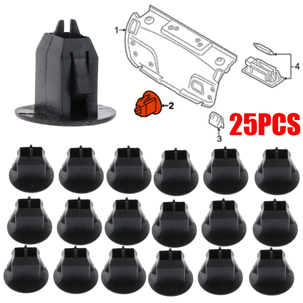 

25pcs Black Fastener Clips Plastic Car Trunk Lining Clogging Clip Clamp Car Fastener Accessories For Volvo S80 S80L S60 S40