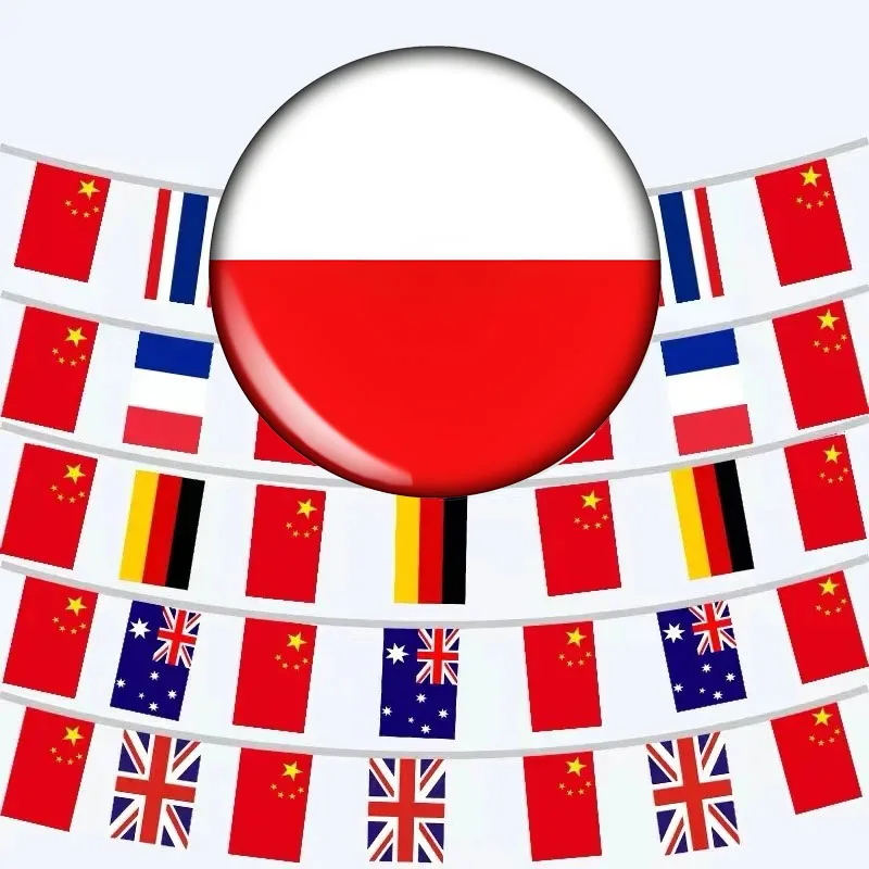 Banderas Oscam Europa de 7 L, 14*21 cm, Polonia 7 líneas, Países Bajos, Alemania, Reino Unido, Irlanda, Austria, Suiza