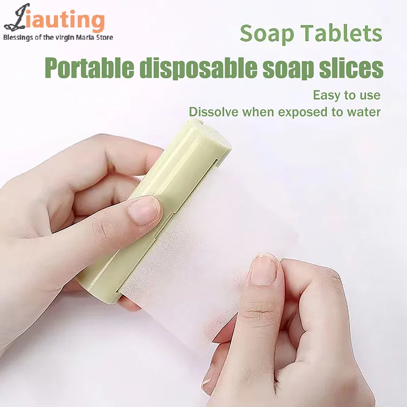 120 cm lengte wegwerp zeeppapier voor reizen wassen hand mini-papier zeep geurende plakvel bad schoonmaakproducten