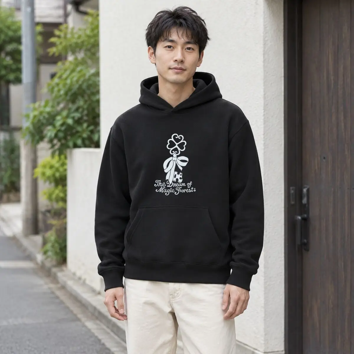 The Dream Of Magic Forest Clover Ribbon Graphic Autumn and winter new men's and women's hooded sweatshirts