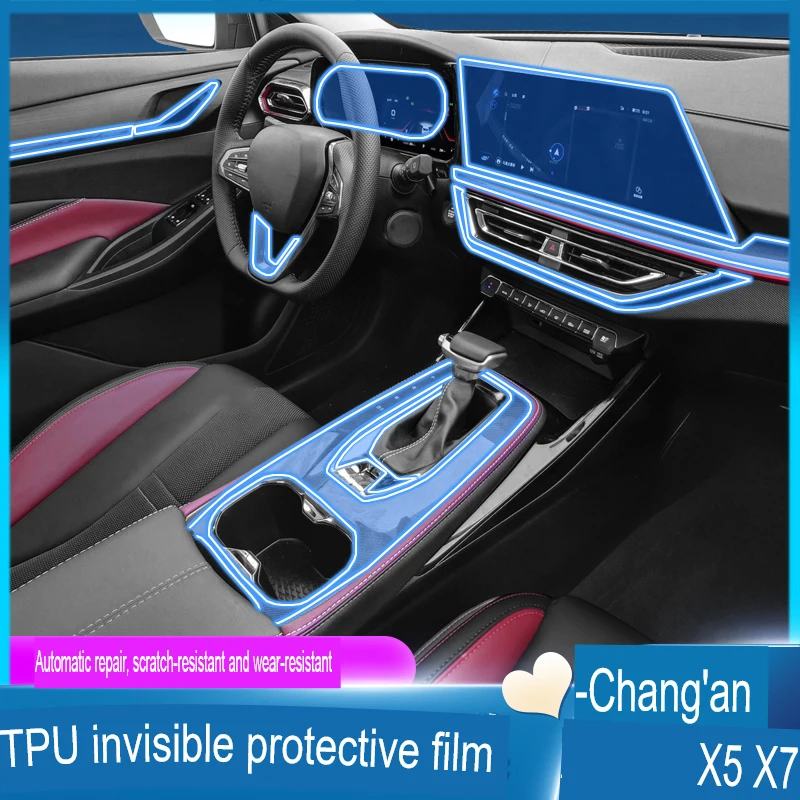 

For Changan X5 Tpu Transparent Film Car Interior Sticker Center Console Navigation Touch Screen Door Protector Car Accessories