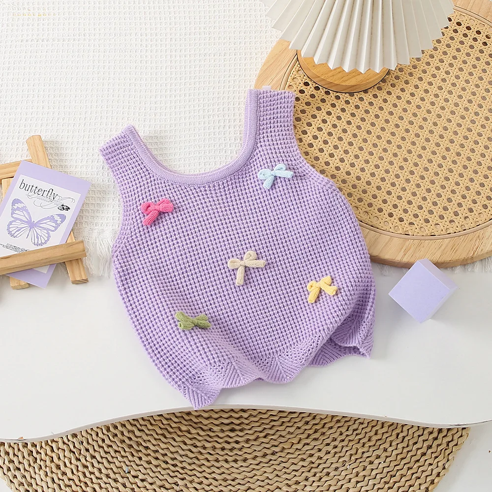 Rompi Rajutan Anak-anak Lucu, Musim Semi/Musim Gugur 2025 Gaya Baru, Rompi Sweter Pullover Kartun Modis untuk Anak Kecil dan Perempuan