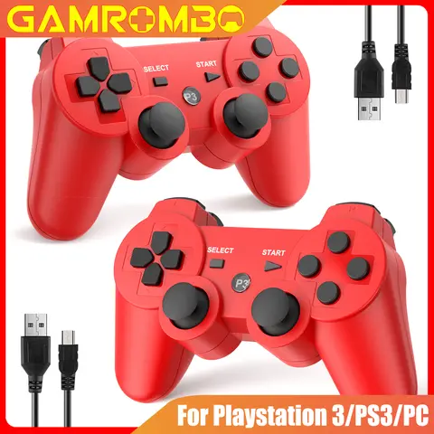 GOMROMBO Controller di gioco per Playstation 3/PS3/PC/Android Wireless BT Gamepad 6 assi Giroscopio Gaming Rocker W/Doppio motore di vibrazione