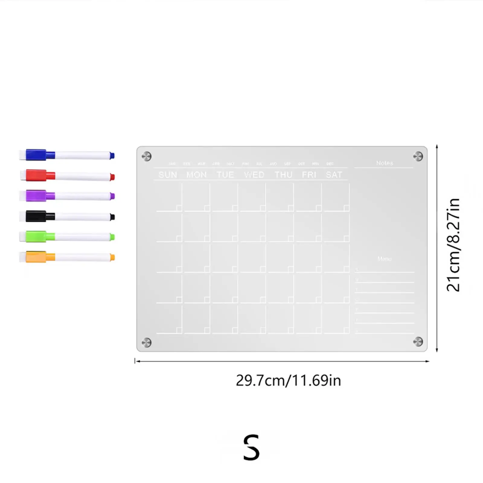 Dry Erase Board for Fridge Acrylic Memo Reminder Weekly Calendar