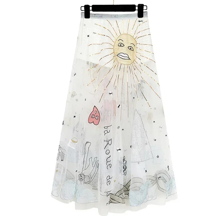 New force week  complex process Sun God heavy pound yarn skirt embroidery  custom