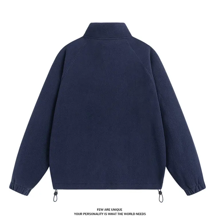 Spring and Autumn New Fashion Solid Color Thickened Warm Outdoor Sports Windproof Hoodie Men's Casual Loose Plus Size Top