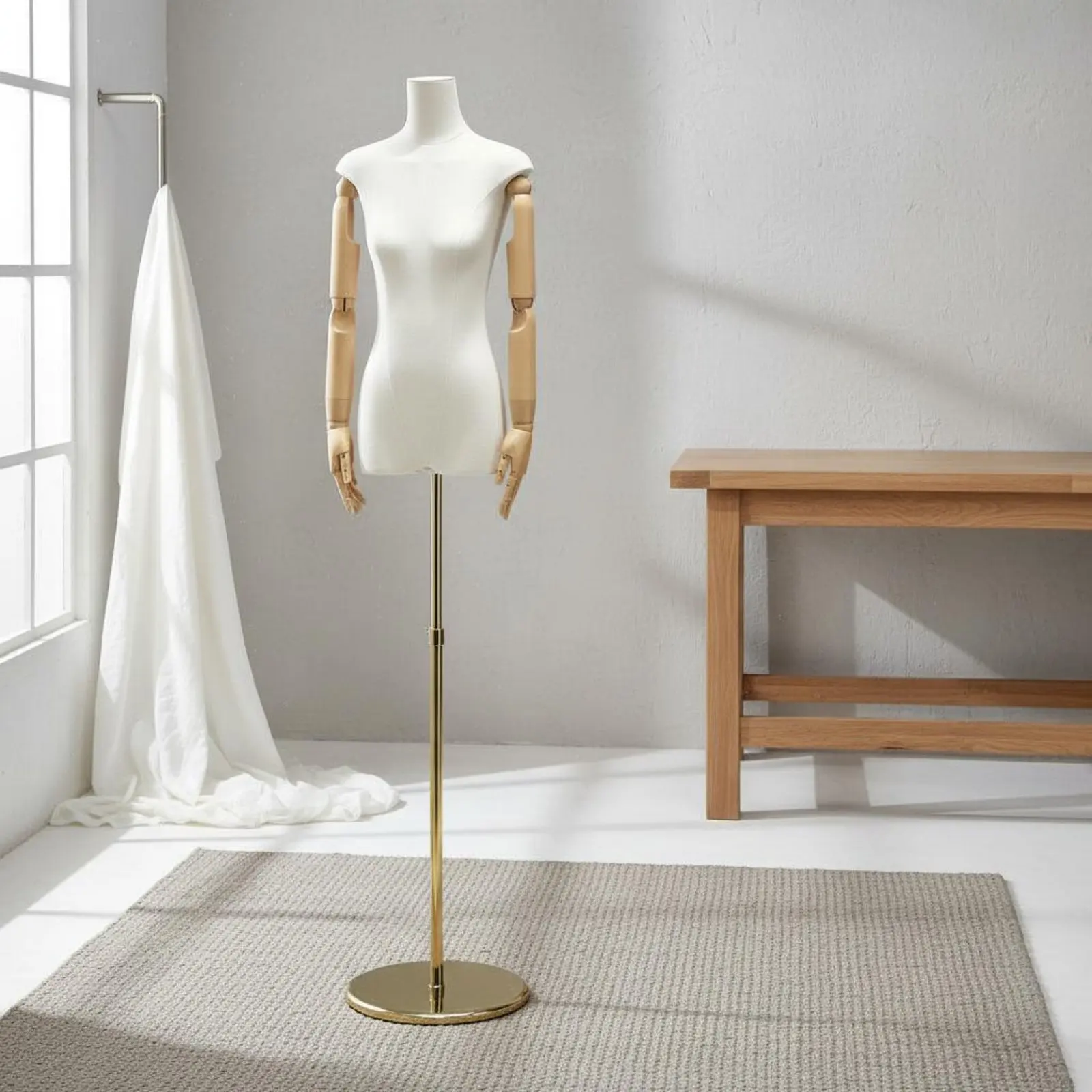 

Window Display Mannequin Easy to Assemble Female Mannequin Stand Clothes Display Model Sturdy Dress Form for Boutique Sellers