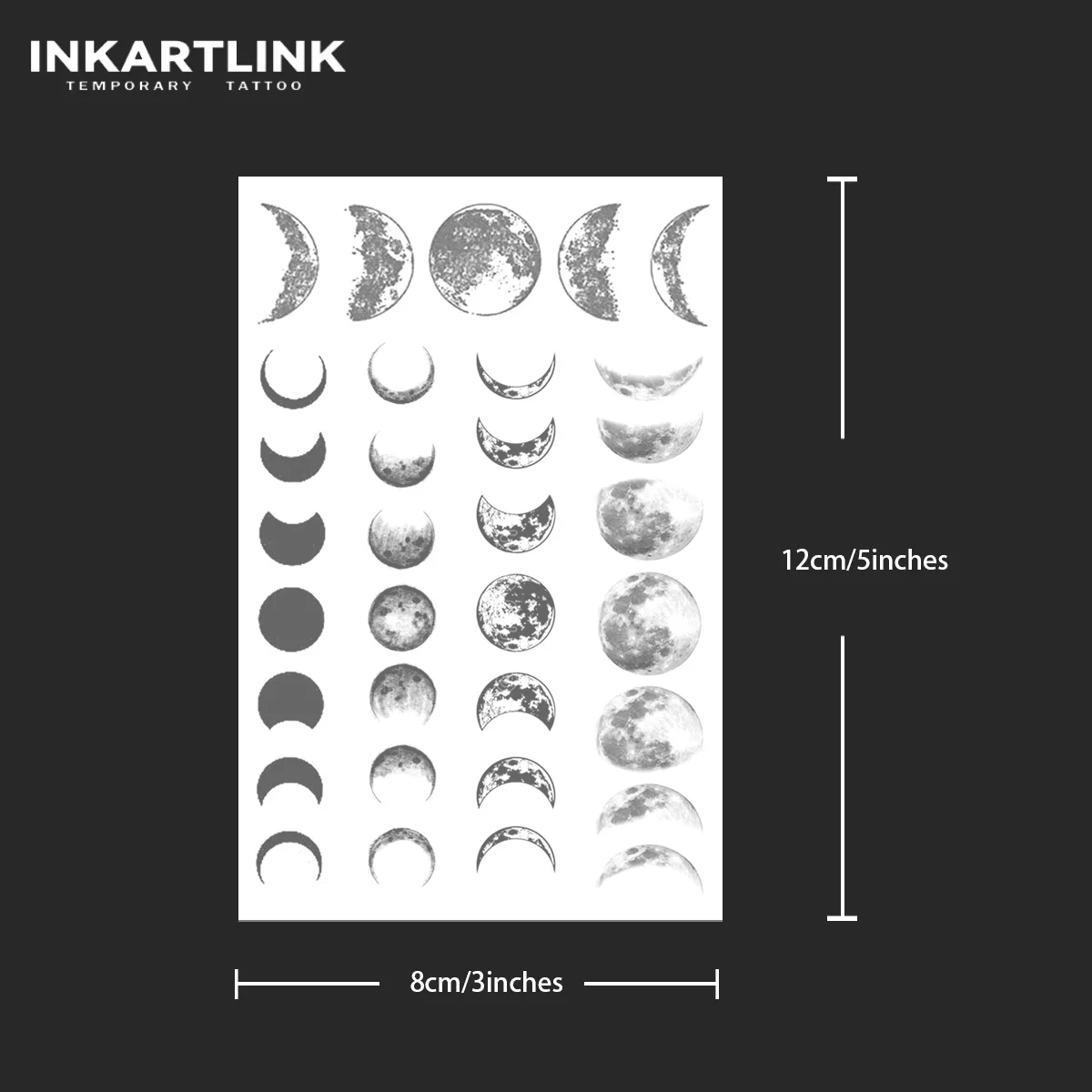 달 모양 임시 문신, 15 일 지속, 신기술 매직 방수 반영구 스티커