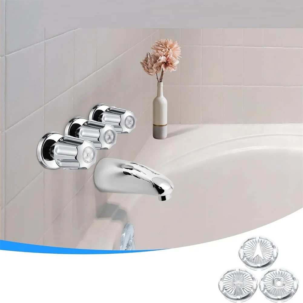 Plastic Faucet Handle Buttons 12 Pack for For gerber Models 94-445 94-446 94-447 Decorative Cover Silver Color