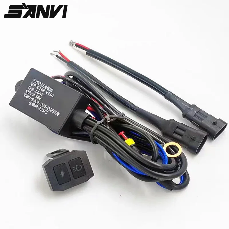 SANVI Wiring Harness Kit for 2 Lights Fuse On-Off Switch 12V Relay 120Watt for LED Work Light Bar