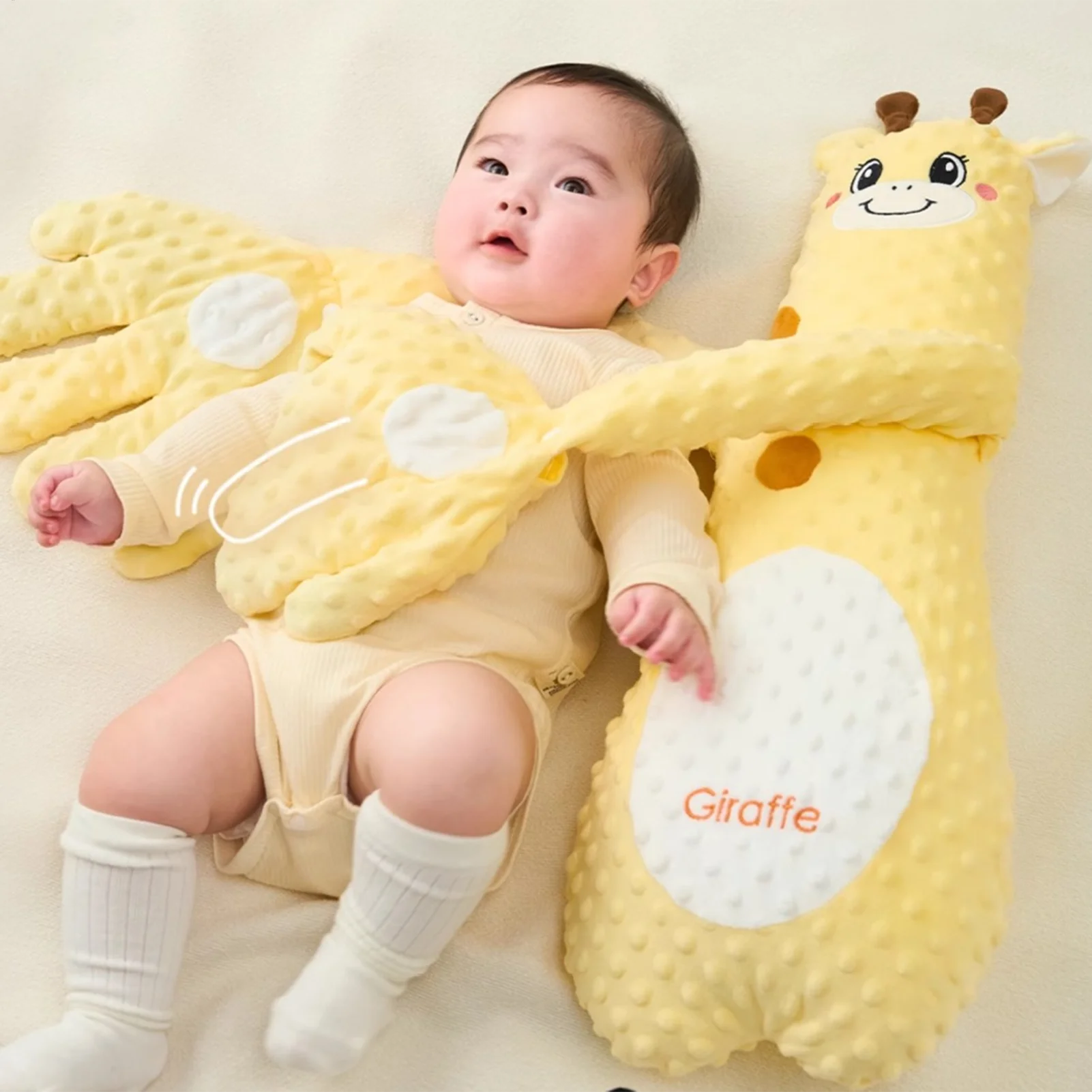 Chupetes para dormir para bebé con 3 modos ajustables, cojín interactivo con forma de animal relleno, compañero acogedor para guardería