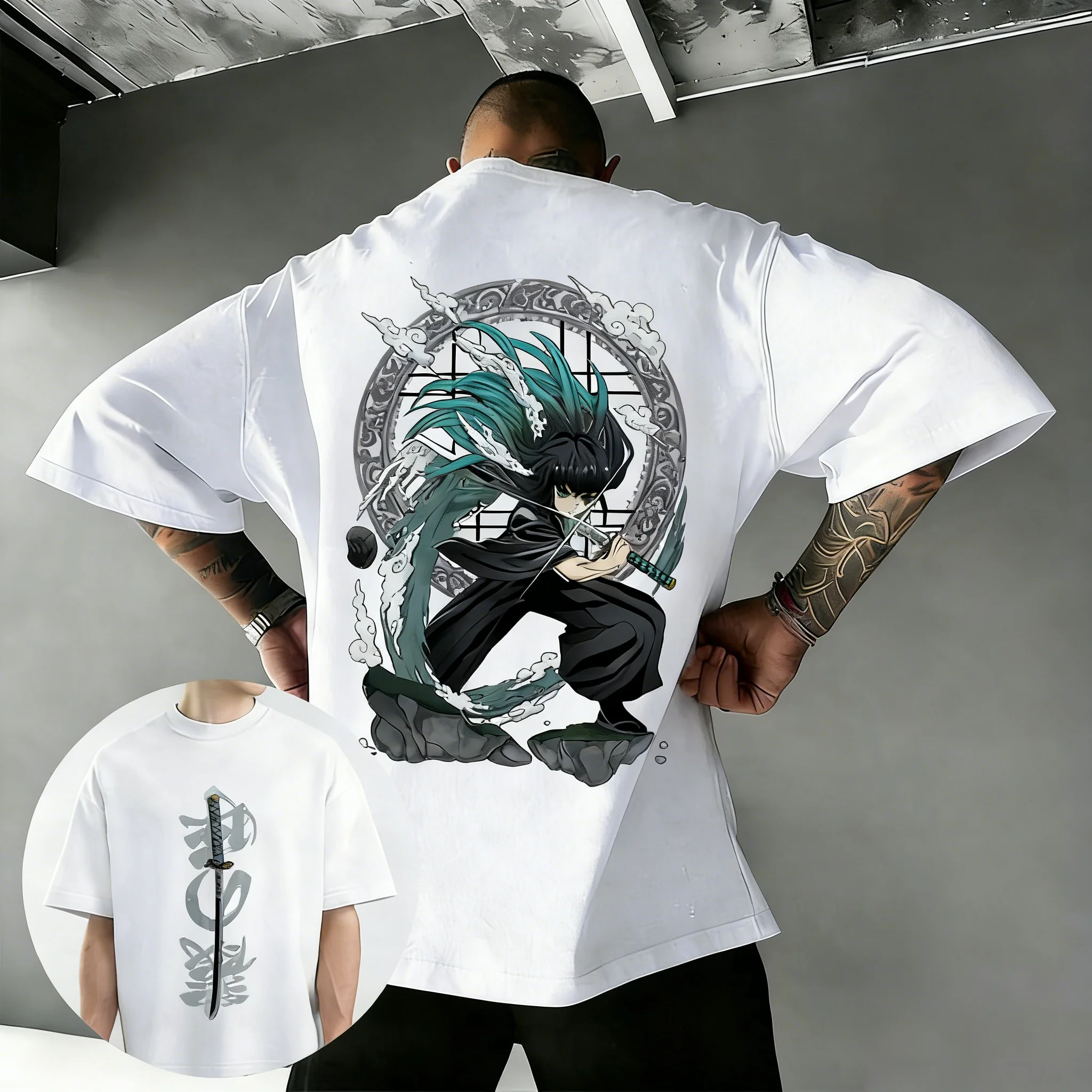 Demon Slayer Anime Bedrucktes T-Shirt für Herren und Damen, Herren-Top, Sport-T-Shirt, Herren-T-Shirt, Sommer-T-Shirt 2026, Sommer-Neuheit