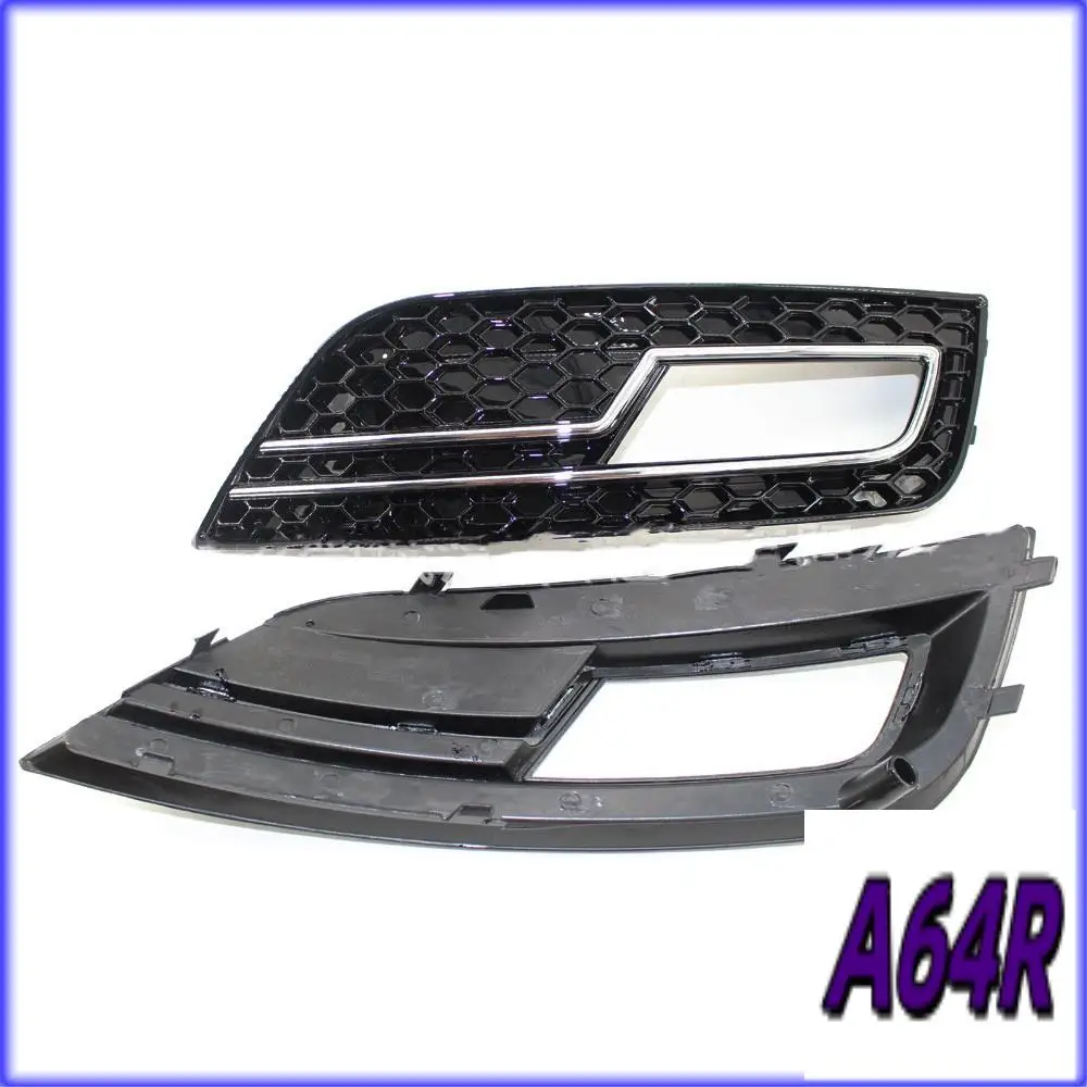 

R4-1Pair Car Front Fog Light Grill Cover For A4LB9 S4 RS4 A4 B8.5 2012-2015 Honeycomb Grille