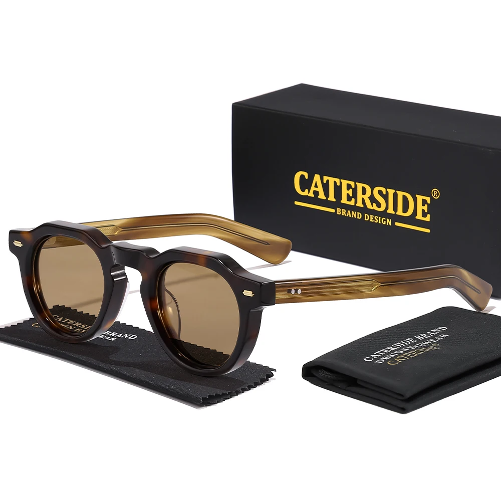 

CATERSIDE новые простые круглые мужские солнцезащитные очки из ацетата в маленькой оправе, солнцезащитные очки в высококачественной оправе, женские очки для вечеринок и путешествий, уличные очки