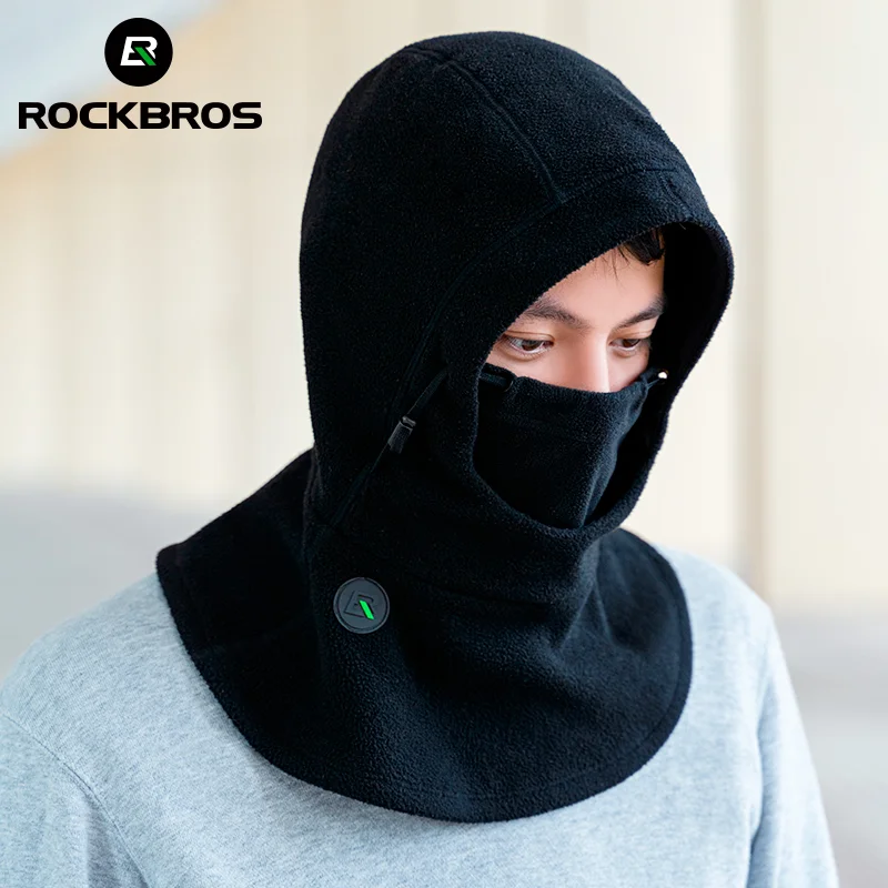 ROCKBROS Winter Cycling Cap MTB Motorcycle Balaclava Outdoor Running Hiking Scarves Men Women Fleece Thermal Hood Ski Neck Hats