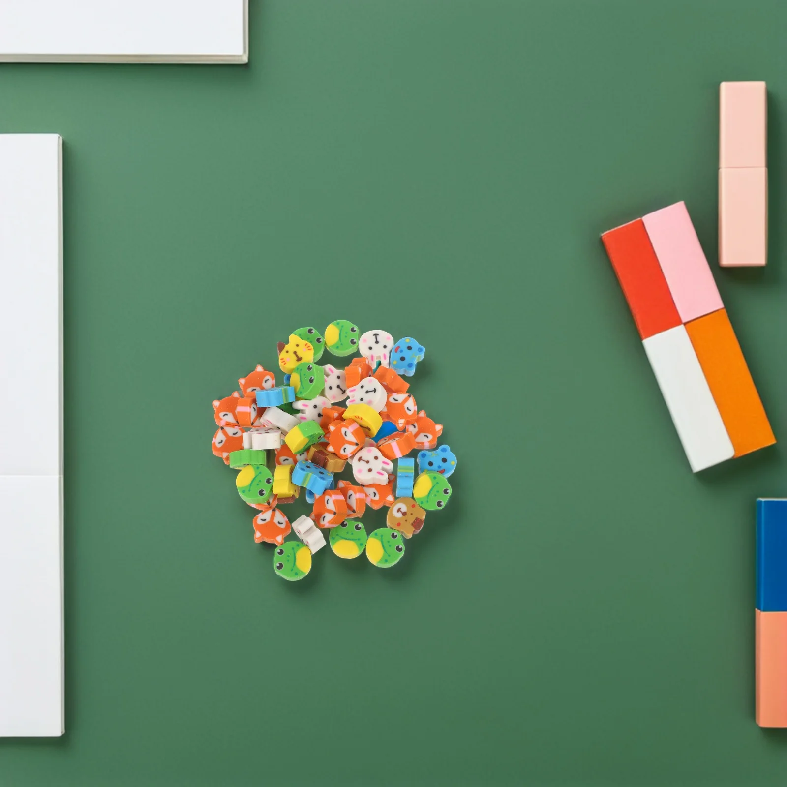 

300Pcs Creative Animal Erasers Bulk Set Cute Food Cartoon Shapes Perfect Holiday Stocking Stuffers Classroom Prizes Party