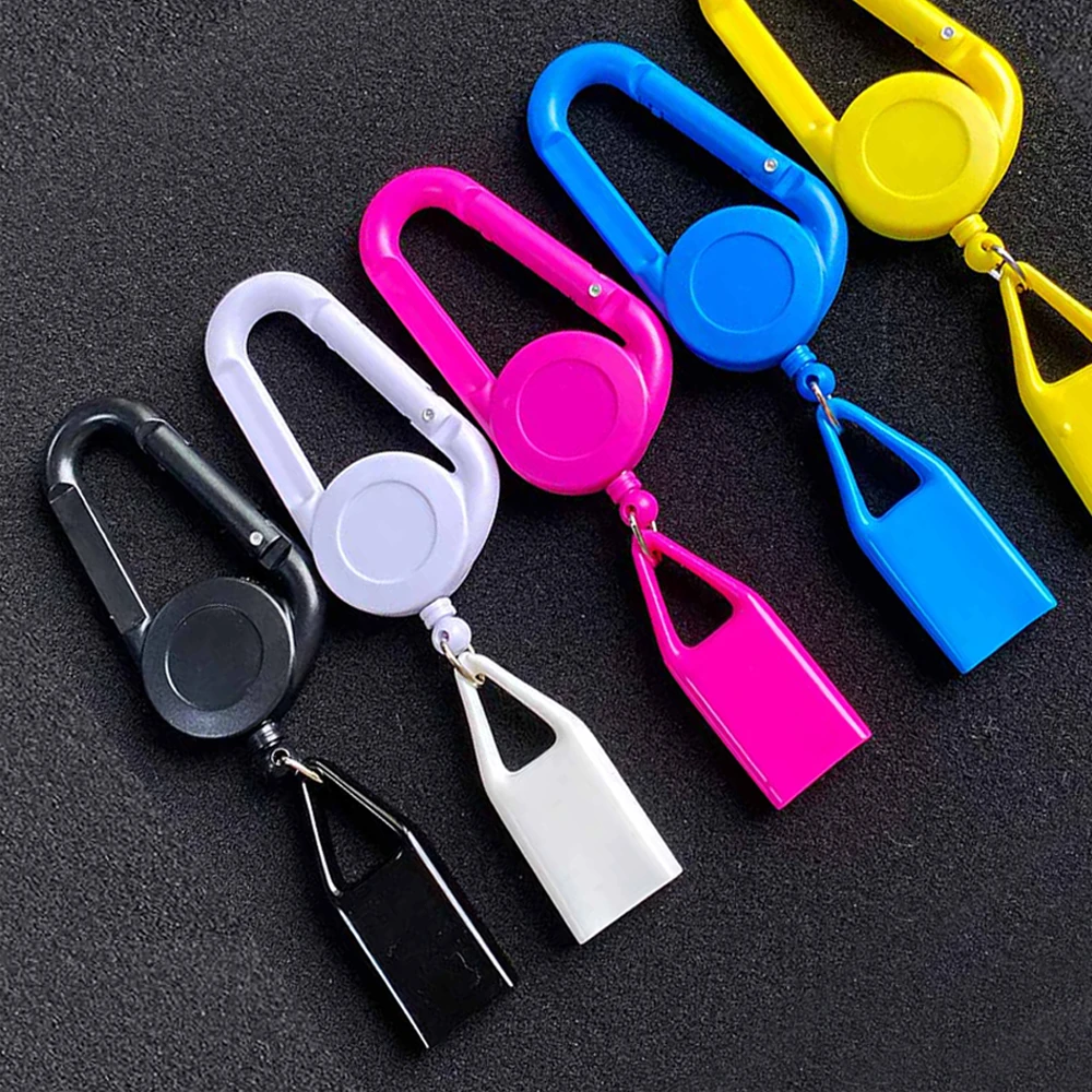 10Pcs Lighter Holder With 60cm Retractable Carabiner Keychain Sleeve Clip Smoking Accessories Windproof Protective Lighter Cover