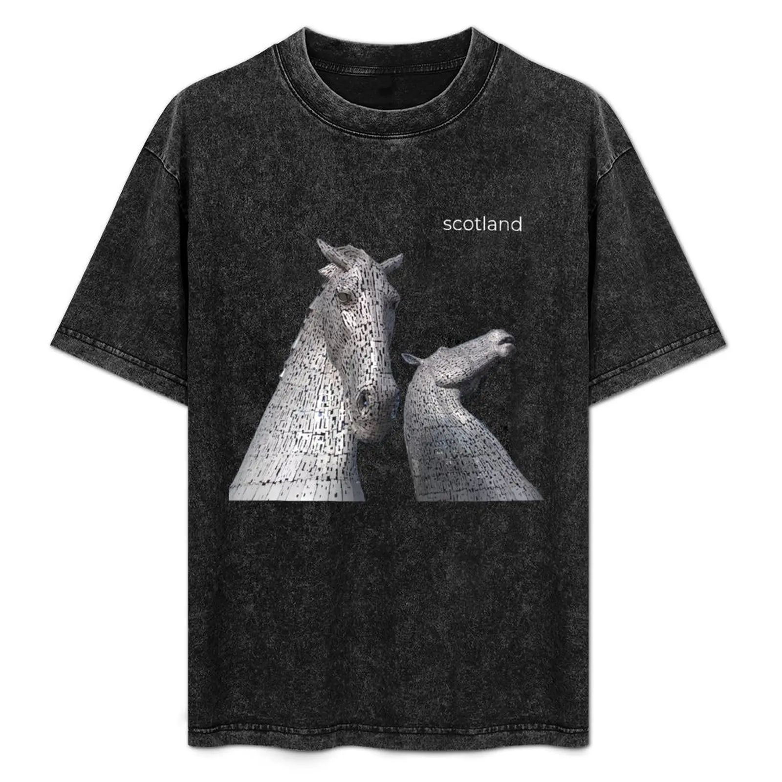 

Scotland Kelpies - Horses of Falkirk - Scottish Gifts T-Shirt Plus Size Outdoor Casual Top