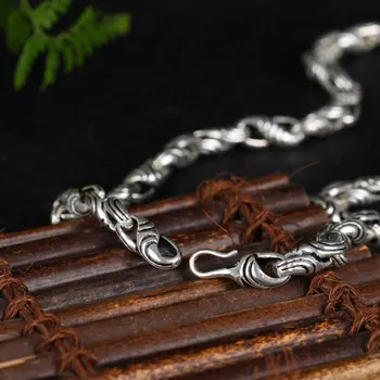 Vintage Gothic Punk Male Female S925 Silver Vajry Pestle Chain Necklace for Men Women Hip Hop Party Jewelry Accessories