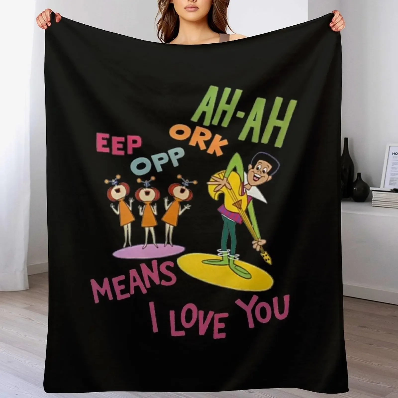 

EEP OPP ORK AH-AH Throw Blanket Soft Sherpa Fleece Warm Blanket for Winter