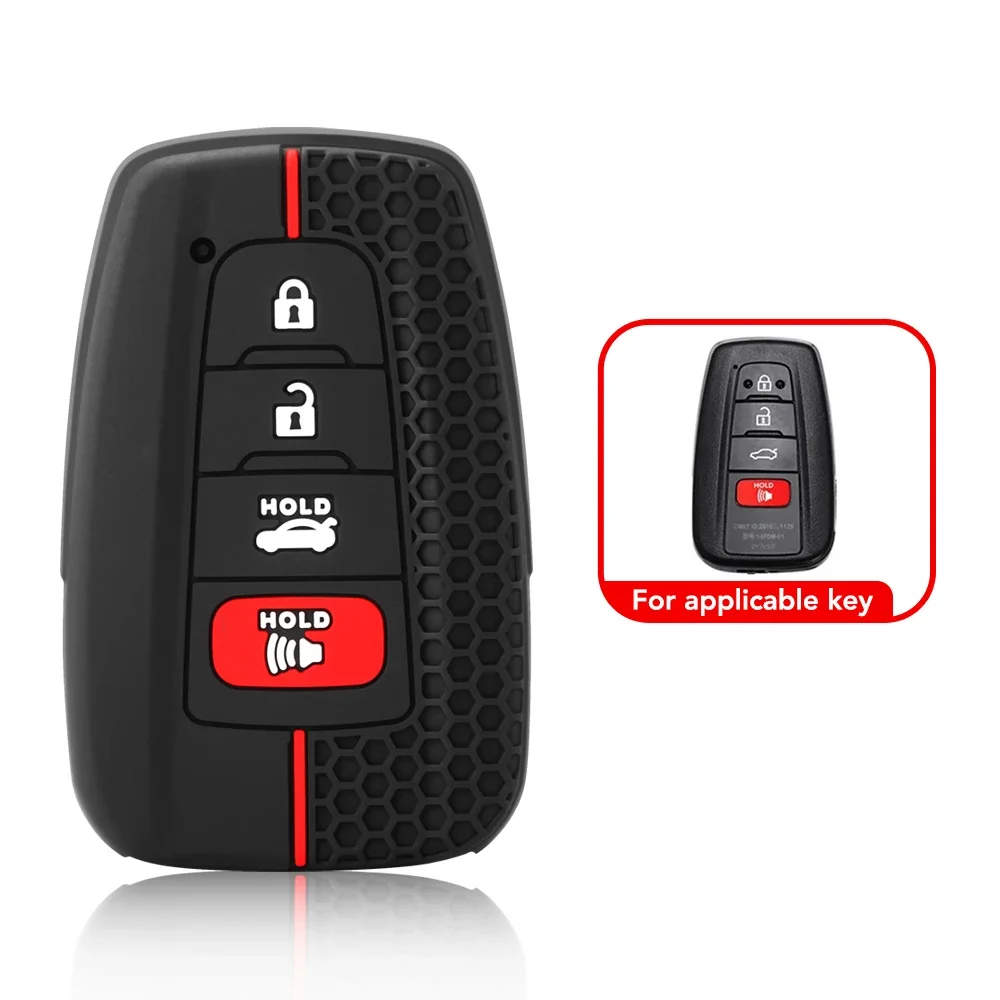 Obudowa breloczka na klucze etui na pilota z gładkim silikonem pasuje do klucz akcesoriów samochodu Toyota Rav4 Corolla Camry Avalon