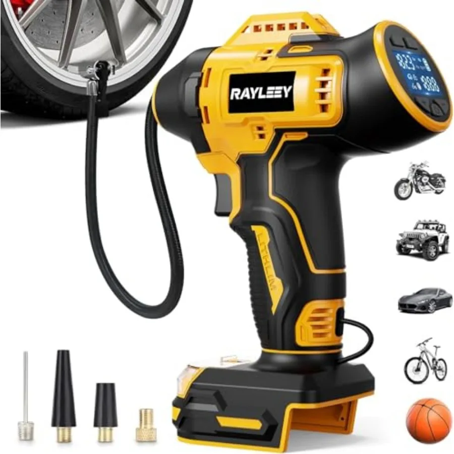 

Tire Inflator Cordless for Dewalt MAX 20V Battery [Tool Only] 160PSI Portable Air Inflator with Pressure Gauge Auto-Shut Off an