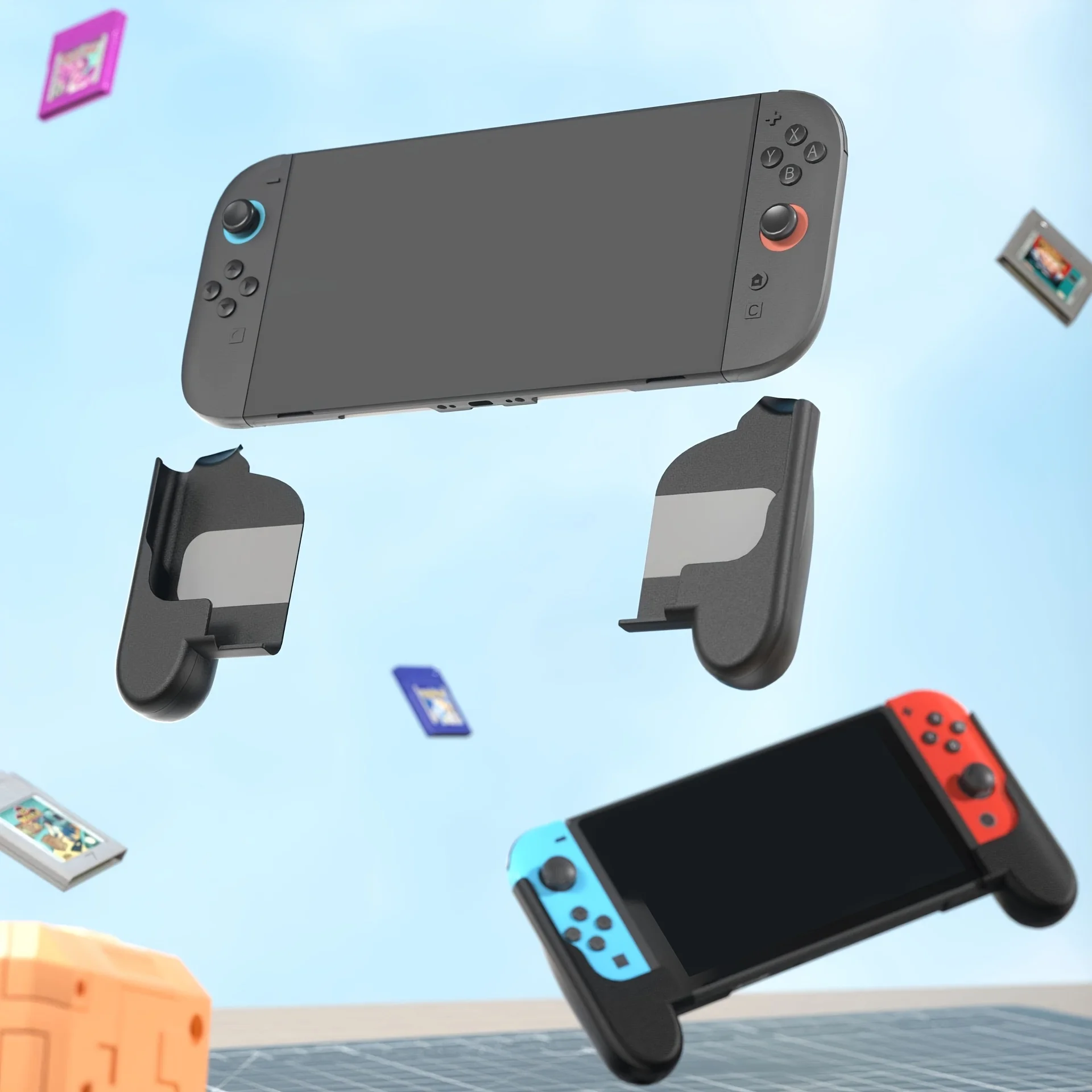 Ergonomisches Griffset für Nintendo Switch 1/2 Joycons, kompatibel mit Joy Pad 2 Controller für Switch/Switch OLED/Switch 2
