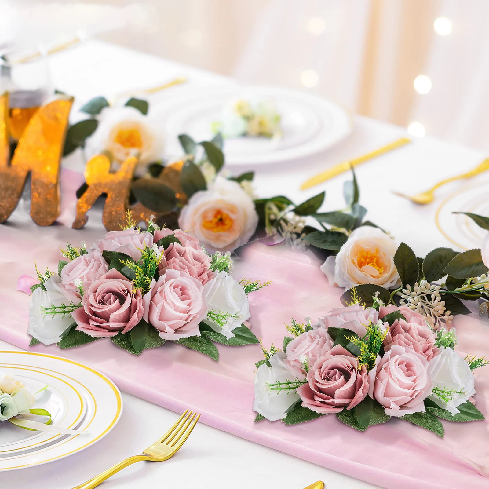 1PC Artificial Flower Ball Plastic Green Base Silk Cloth Table Centerpieces For Wedding Decor Party Road Lead Flower Bouquets