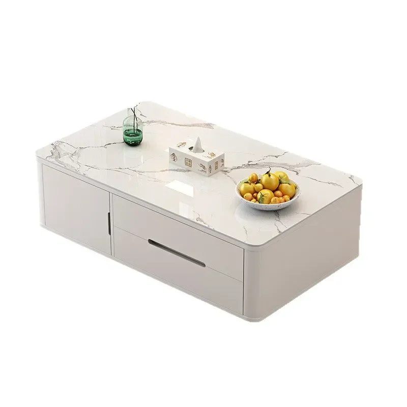 

Solid wood coffee table, modern simple and light luxury, tempered glass coffee table