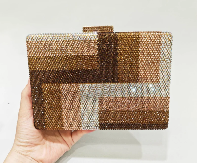 

XIYUAN 2025 Women's Wallet Gem Dinner Clutch Purses Wedding Party Christmas Gift Evening Purse Bag Glass Rhinestone Evening Bags