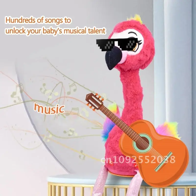 1-delige pluche flamingo interactieve speelgoedfiguren zingen en flamingo dieren dansen huisdieren levend interactief speelgoed gevuld roze