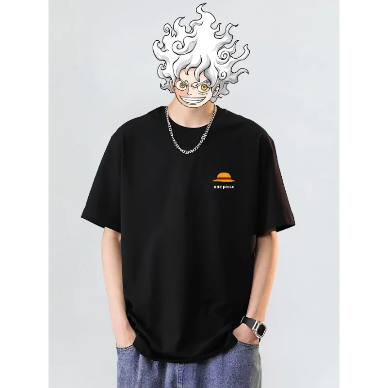 EEN STUK Korte mouwen Casual Puur Katoen heren 2025, Luffy Sauron Tide Merk Tweedimensionale Perifere Top dames T-shirt
