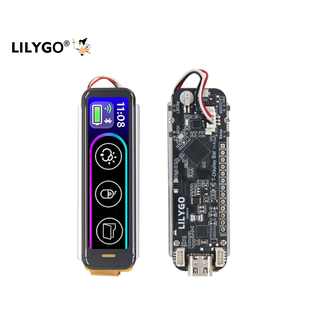

LILYGO T-Display-Bar 2.25 Inch Full Color RGB LCD ESP32-S3 Development Board with BHl260AP Self-Learning AI Smart Sensor Kits