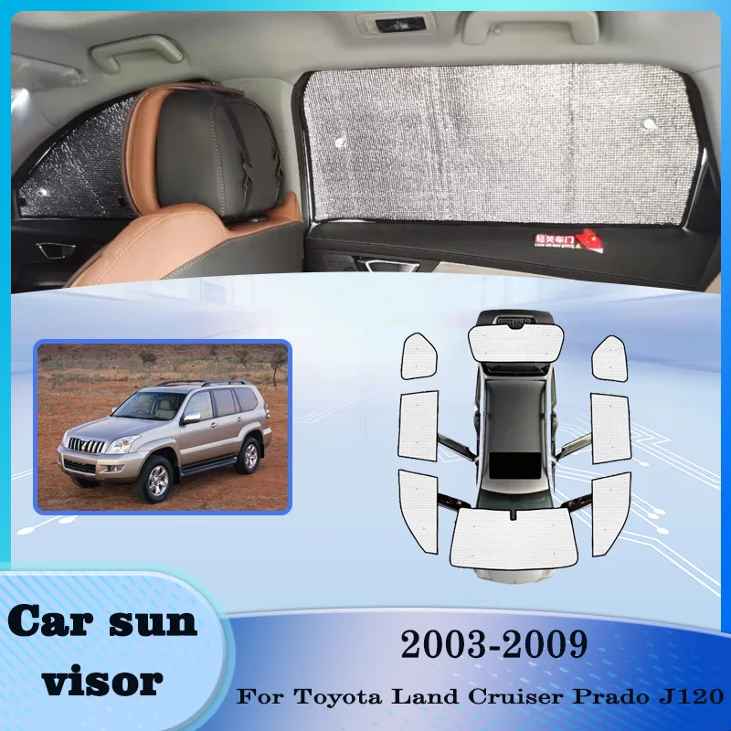 

For Toyota Land Cruiser Prado J120 2003-2009 Car Sun Protection Heat Insulation Sunshade Curtain Windshield Sunshade Panels Tool