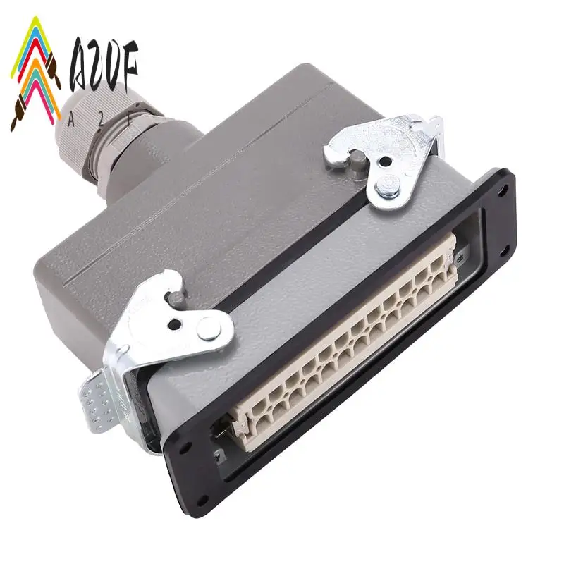 

A20F-Rectangular H24B-He-024-1 Heavy Duty Connectors Power 24 Pin Cores Line 16A 500V Screw Feet Aviation Plug Socket