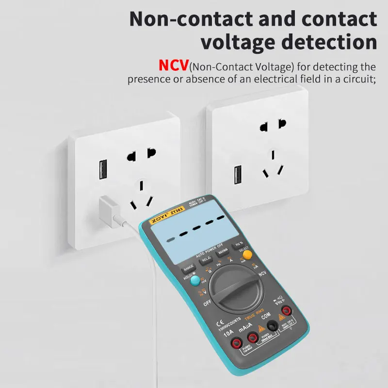 ZOYI ZT-303 True RMS Digitalmultimeter 4,5-stelliges Vollbereichs-Anti-Burn-Digitaldisplay Elektriker-Smartmultimeter – Detail 4