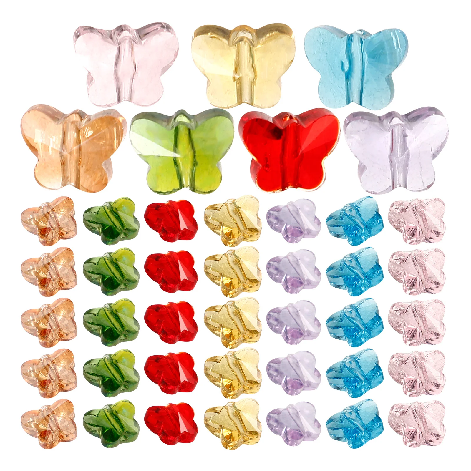 

70 шт. стеклянные бусины-бабочки, красочные маленькие бусины для самостоятельного изготовления ювелирных изделий, браслетов, ожерелий, аксессуаров, бусины для изготовления ювелирных изделий