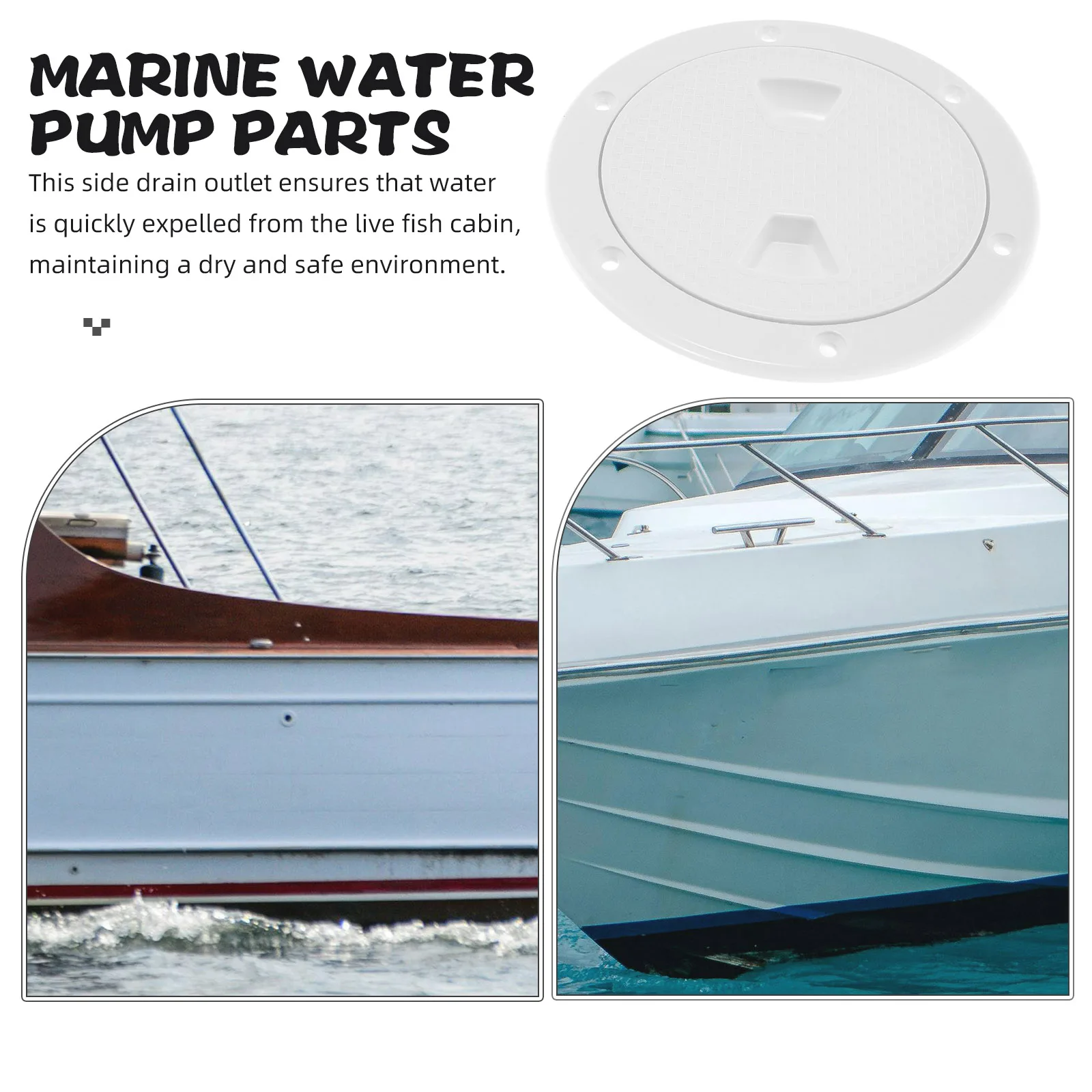 

4 Inch White Marine Deck Access Cover with ABS Material Efficient Inspection Hatch for Yacht