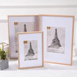 Natural Wooden Photo Frame Home Decoration Photo Frames For Pictures Wall Hang Picture Frame Desktop Decor Rectangle Frame